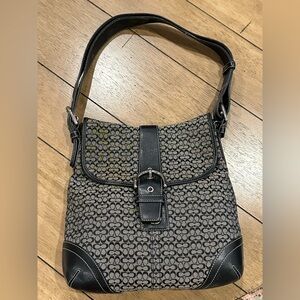 Coach Signature Black & Grey Crossbody Purse